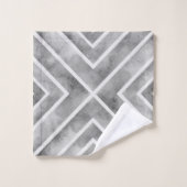 Grijze vierkanten geometrische waterverf badhanddo bad handdoek (Wasdoekje)