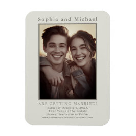 Grijze Vintage Casual Trouw Save the Date Neutraal Magneet