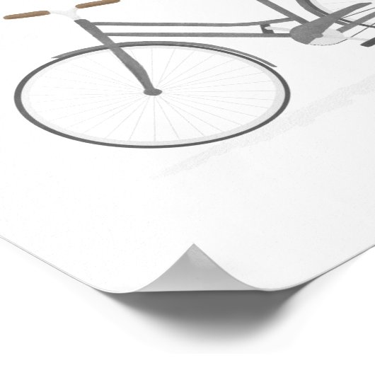 Grijze Vintage Fiets Poster (Hoek)