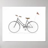 Grijze Vintage Fiets Poster (Voorkant)
