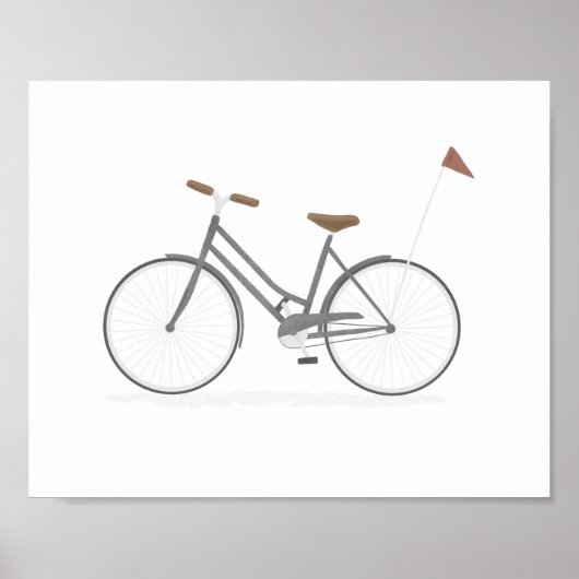 Grijze Vintage fiets poster (Voorkant)