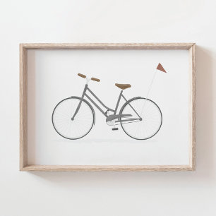 Grijze Vintage Fiets Poster
