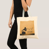 Grijze Vintage Gramophone Canvas tas (Voorkant (product))
