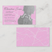 Grijze viool op roze marmer visitekaartje (Voorkant / Achterkant)