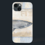 Grijze vis op beige achtergrond iPhone 13 hoesje<br><div class="desc">Kunstenaar Norman Wyatt is getalenteerd en bekend om zijn grote zee prints. In dit levendige afbeelding vangt hij een grijze vis in zijn meest natuurlijke stijl. Hij voegde ook een geïnspireerd blauw en beige lijst toe om het er uniek en hedendaags uit te zien. Dit kunstwerk zou perfect zijn om...</div>