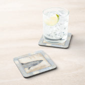 Grijze vis op beige achtergrond drankjes onderzetter (Rechterzijde)