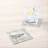 Grijze vis op beige achtergrond kartonnen onderzetters (Insitu)