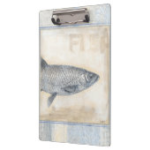 Grijze vis op beige achtergrond klembord (Links)