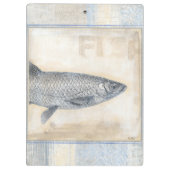 Grijze vis op beige achtergrond klembord (Achterkant)
