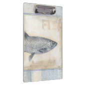 Grijze vis op beige achtergrond klembord (Rechts)