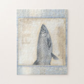 Grijze vis op beige achtergrond legpuzzel (Verticaal)