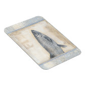 Grijze vis op beige achtergrond magneet (Rechterzijde)