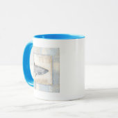 Grijze vis op beige achtergrond mok (Voorkant links)