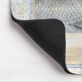 Grijze vis op beige achtergrond muismat (Hoek)