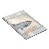 Grijze vis op beige achtergrond notitieboek (Rechterzijde)