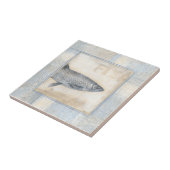 Grijze vis op beige achtergrond tegeltje (Zijkant)