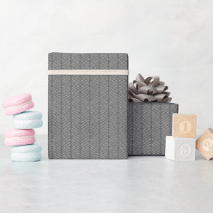 Grijze visgraat patroon inpakpapier Roll
