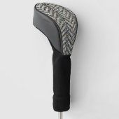 Grijze visgraat tweed patroon golfheadcover (Schuin)