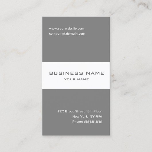 Grijze visitekaartje met witte streep (Voorkant)