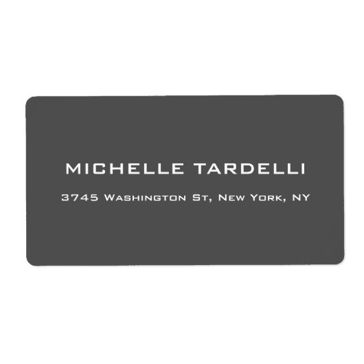 Grijze vlakte Elegant Modern Trendy Minimalist Etiket (Voorkant)
