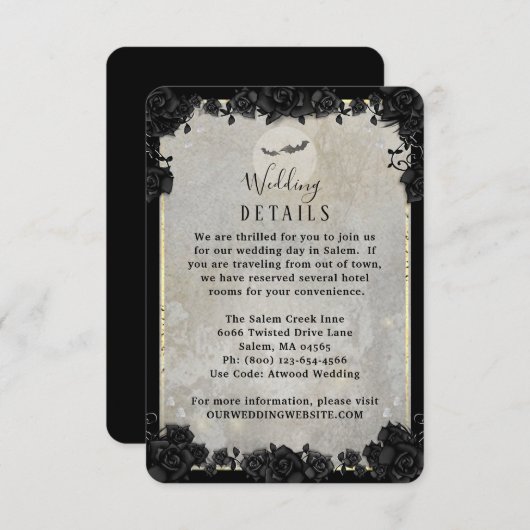 Grijze vleermuizen Gothic Halloween Matching Wed D RSVP Kaartje (Voorkant / Achterkant)