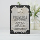 Grijze Vleermuizen Gotische Halloween Bijpassende RSVP Kaartje (Staand voorkant)