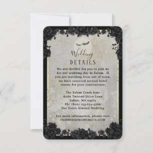Grijze Vleermuizen Gotische Halloween Matching Wed RSVP Kaartje