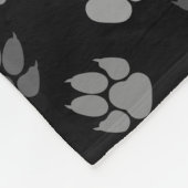 grijze vlekken op zwart met monogram en naam fleece deken (Hoek)