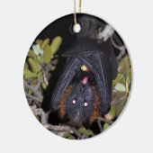 Grijze vliegende vos keramisch ornament (Links)