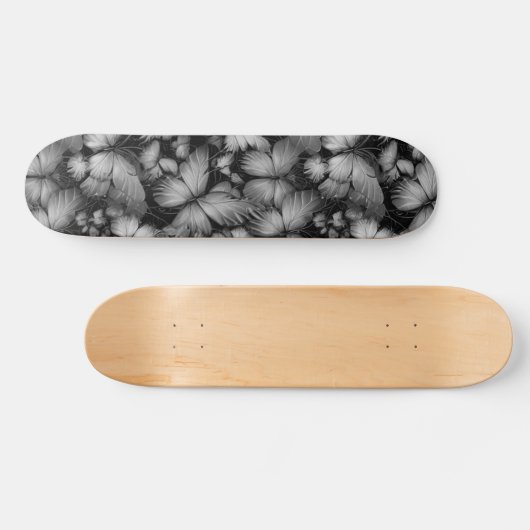 Grijze vlinders Print Persoonlijk Skateboard (Horizontaal)