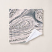 Grijze vloeibare marmer en kristal - parels en zil bad handdoek (Wasdoekje)