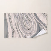 Grijze vloeibare marmer en kristal - parels en zil bad handdoek (Handdoek)
