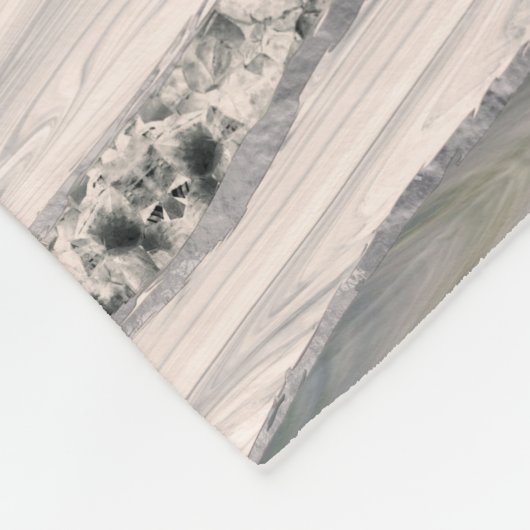 Grijze vloeibare marmer en kristal - parels en zil fleece deken (Hoek)