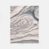 Grijze vloeibare marmer en kristal - parels en zil fleece deken (Voorkant)