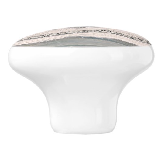 Grijze vloeibare marmer en kristal - parels en zil keramische knop (Zijkant)