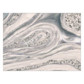 Grijze vloeibare marmer en kristal - parels en zil tafelkleed (Voorkant (Horizontaal))
