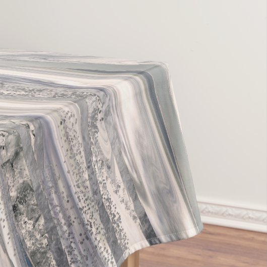 Grijze vloeibare marmer en kristal - parels en zil tafelkleed (Voorbeeld)