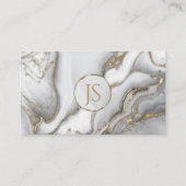 Grijze vloeibare marmer - monogram voor parels en  visitekaartje (Voorkant)