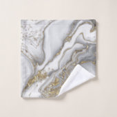Grijze vloeibare marmer - parels en goud bad handdoek (Wasdoekje)