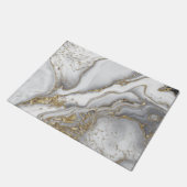 Grijze vloeibare marmer - parels en goud deurmat (Schuin)