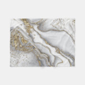 Grijze vloeibare marmer - parels en goud fleece deken (Voorkant (Horizontaal))