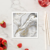 Grijze vloeibare marmer - parels en goud servet (Insitu)