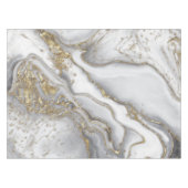 Grijze vloeibare marmer - parels en goud tafelkleed (Voorkant (Horizontaal))