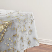 Grijze vloeibare marmer - parels en goud tafelkleed (Voorbeeld)