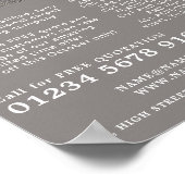 Grijze Vloerbedekking, Vloerlegger, Fitter Adverte Poster (Hoek)