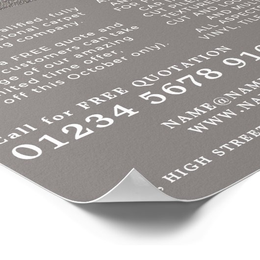 Grijze Vloerbedekking, Vloerlegger, Fitter Adverte Poster (Hoek)