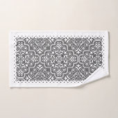 Grijze vodderpatroon met witte gespleten randen bad handdoek (Handdoek)