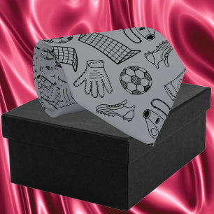 Grijze Voetbal Materiaal Patroon Stropdas