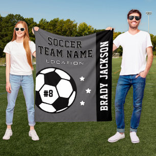 Grijze Voetbalteam Naam en Speler Fleece Deken