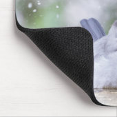 Grijze vogel bij vogelbad muismat (Hoek)